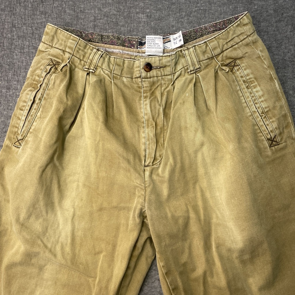 Vintage Bobbio Pants Womens Size 31‎ Brown Khaki Flat Front Retro Casual 80s